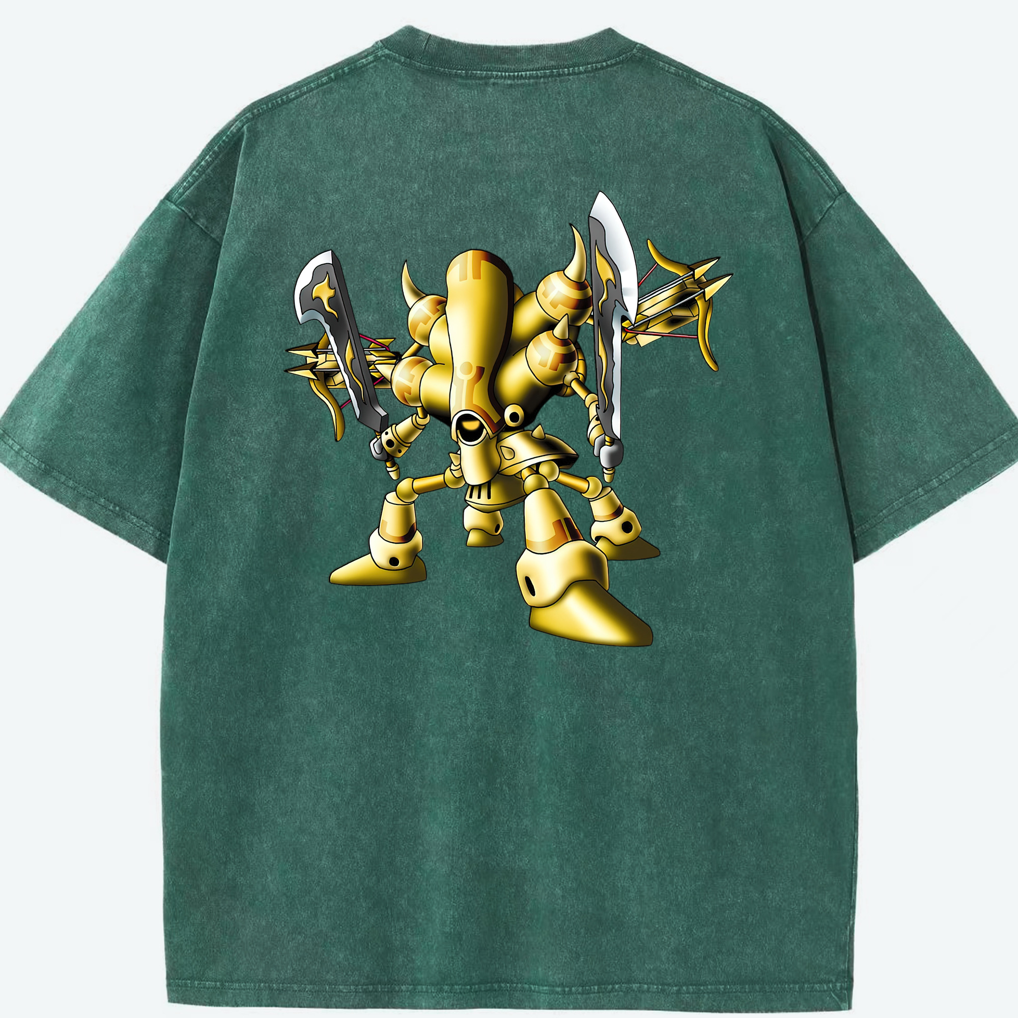 （画像用） ドラゴンクエスト Doragon Kuesuto Dragon Quest 綿100% ヴィンテージ風 半袖Tシャツ（背面プリント）